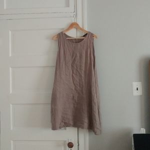 Lungo L'arno Gray Linen Shift Dress